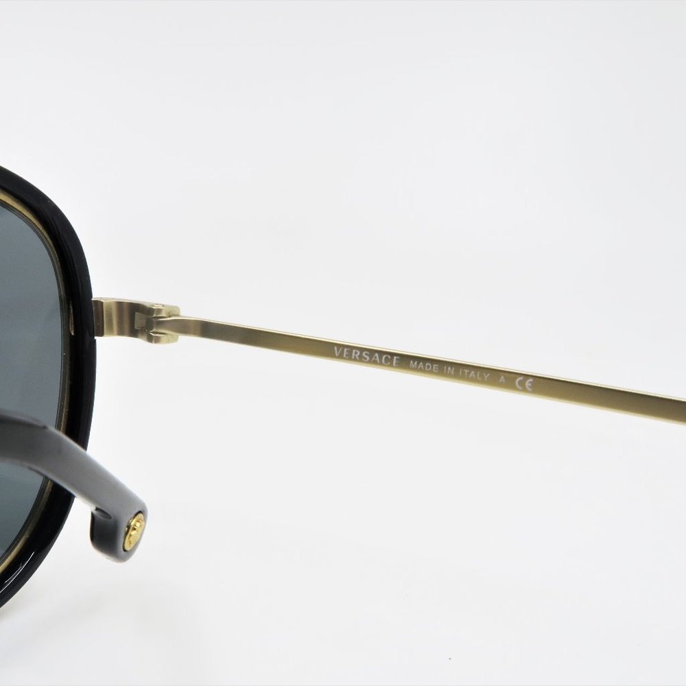 VERSACE MOD 2193 1428/87 Unisex Aviator Black/Gold - Picture 4 of 7